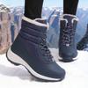 Women's Snow Boots Waterproof Warm Plush Lining Anti-Slip Sole Low Heel Ankle High Stylish Two-Tone Size 36-42 Winter Essential
