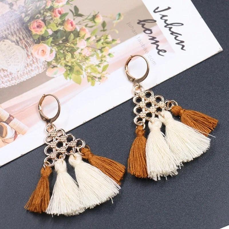 Fashion Sequins Tassel Earrings Trendy Bohemian Hoop Earrings for Women  Wedding Engagement Party Earrings Gifts Jewelry triangle