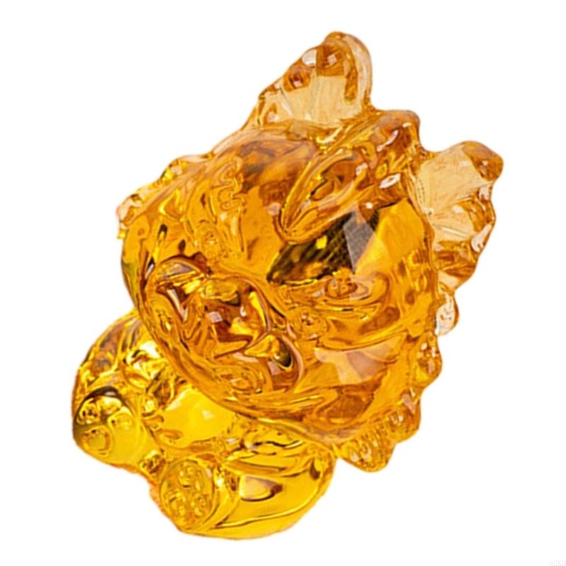 62KD Chinese Crystal Dragon Figurine Ornaments Twelve Zodiac Loong Portrait Fengshui Craft Glass Art Shop Opening Gift Room