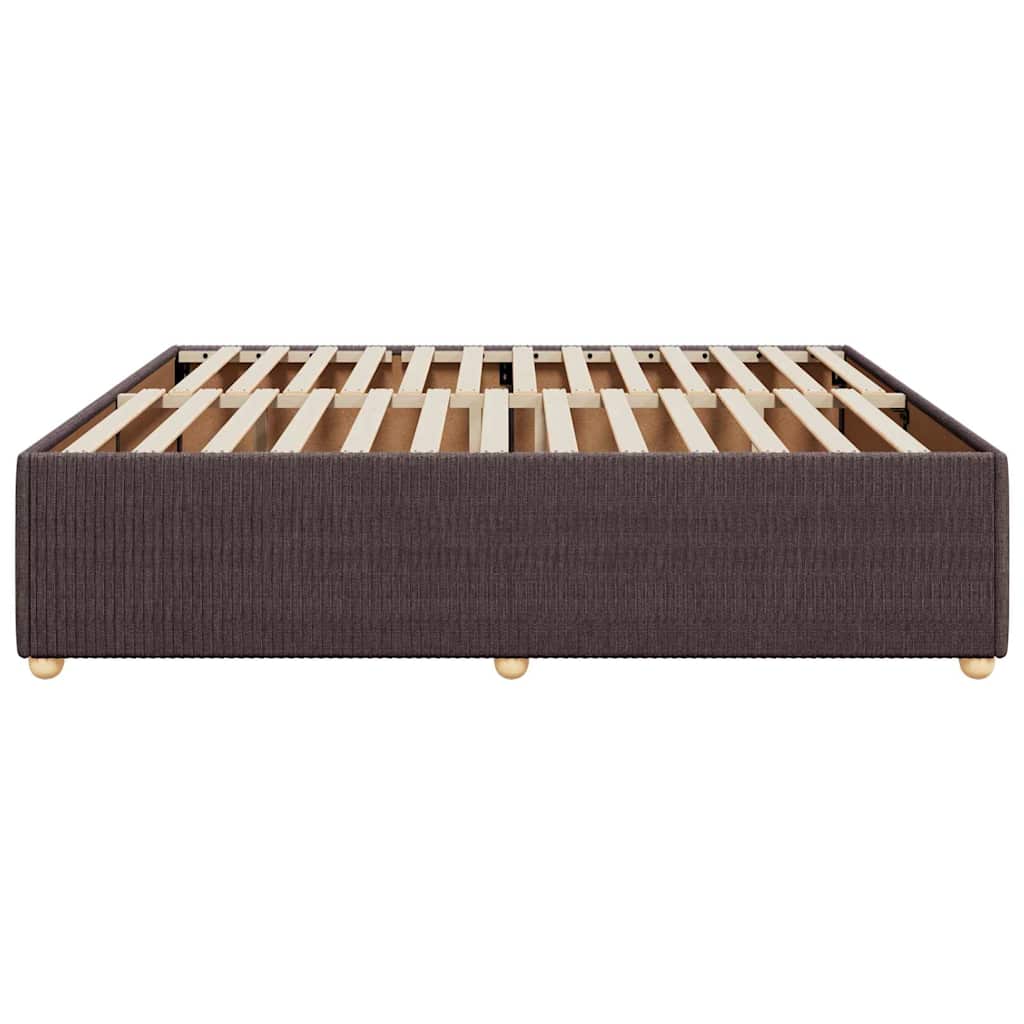 Bed Frame without Mattress Dark Brown 200x200 cm Fabric
