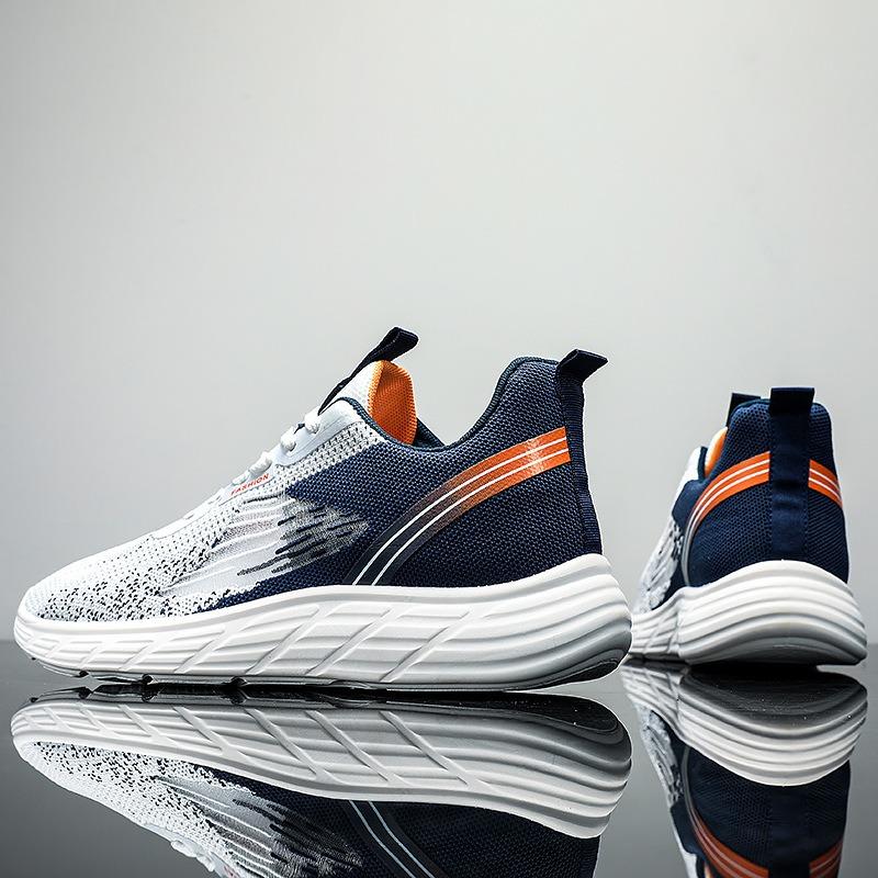 

Новая летняя сетчатая обувь мужская обувь спортивная обувь кроссовки дышащая мужская модная спортивная и повседневная обувь 44 темно-синий