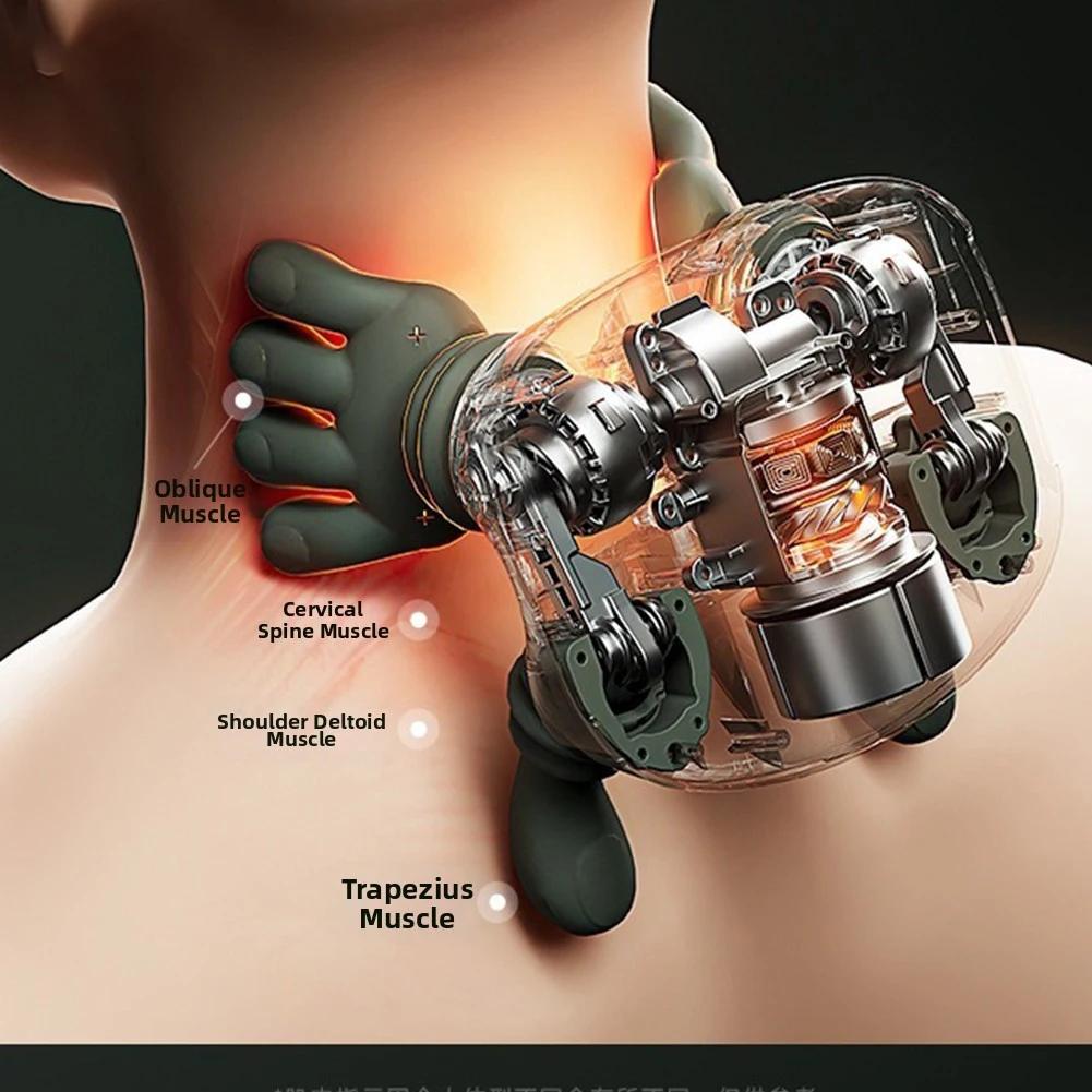 Adjustable Shoulder Neck Massager Kneading & Heating Shiatsu Massage Neck & Shoulders Muscle Relief