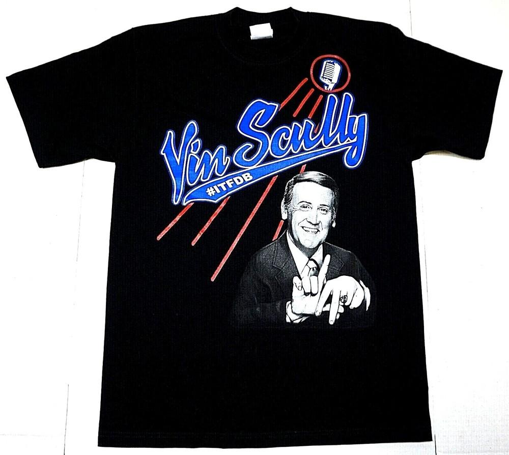 VIN SCULLY T-shirt Los Angeles Baseball LA Legend Tee Adult Men s Black New Unisex T-Shirt L