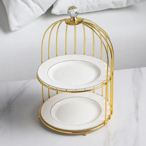 

Подставка для торта из кованого железа, поднос для фруктов, двухслойная форма для торта, тарелка для десерта, подставка для стола, декоративная рамка