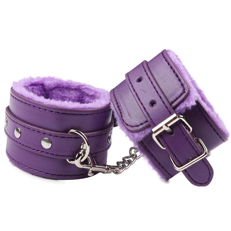 Adult sex toys PU leather plush handcuffs binding and binding handcuffs SM sex toys 18+