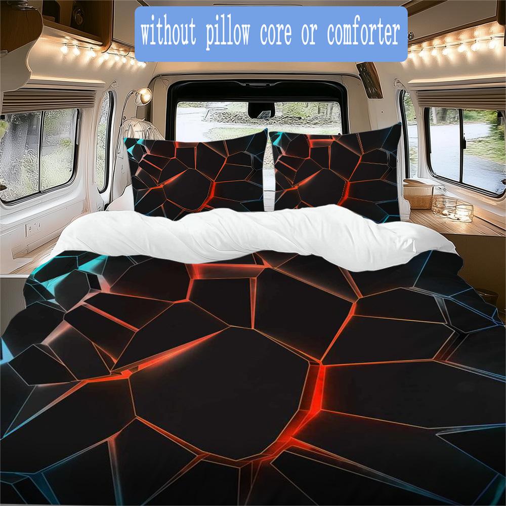 Geometric Colorful Light Rays Pattern Bedding,Quilt Set Quilt Cover Pillowcase Home Birthday Gift (1*duvet Cover+2*pillowcase,without core)ZSJT0917305