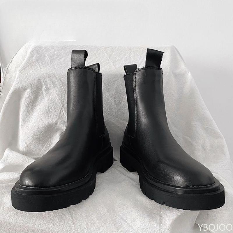 Spring Autumn New Boots for Men Simple Comfortable Versatile Thick Sole High Height Wear Resistant Anti Slip Men's Boots