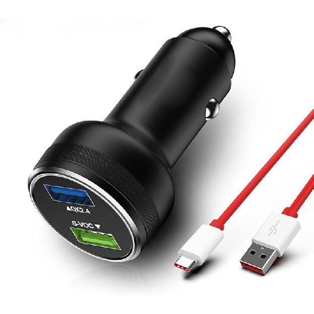 Warp Charge 30W 65W Car Charger Supervooc for Oneplus 12 12R 11 10 9 Pro Open 9R 8T 10T 8 7T Nord N20 N300 N10 N100 N200 N30 SE 5G Dash Charge Car