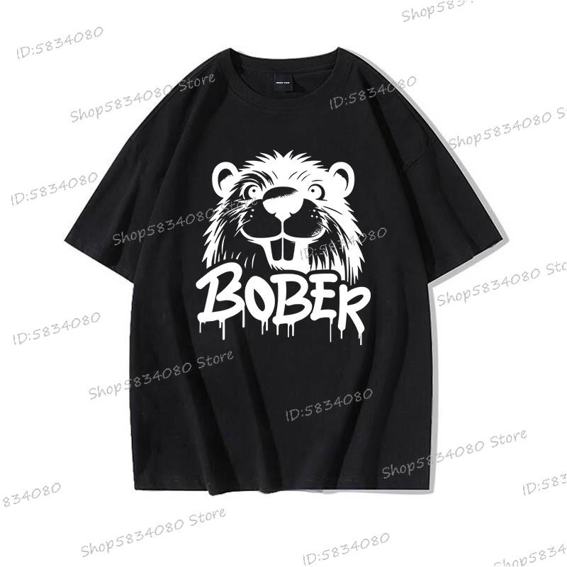 

Hot Sales Cotton Bober Funny Meme Graphic T Shirts Harajuku Y2k Tees Tops Bobr Kurwa Print Unisex Fashion Casual Tshirts Y2k Top 4XL