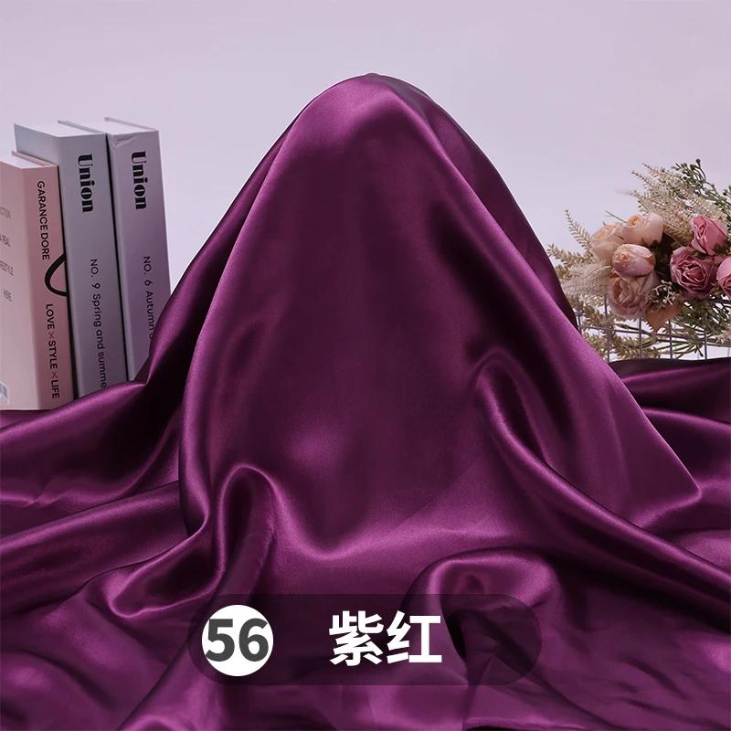 Soft Smooth Satin Fabric By The Meter for Clothes Hanfu Gift Box Lining Wedding Decoration DIY Sewing Cloth Plain White Purple
