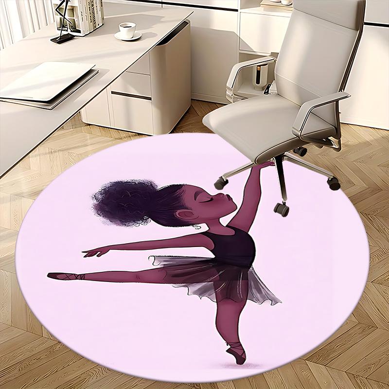 Ballerina Chair Mat: Round Carpet for Home Decor, Office Use, and Gifts - Perfect for Bedrooms, Living Rooms, and Various Spaces0508b