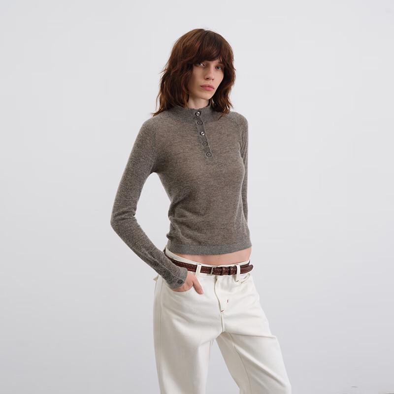 GREEN BELT Men's Half-Button Wool Pullover Sweater