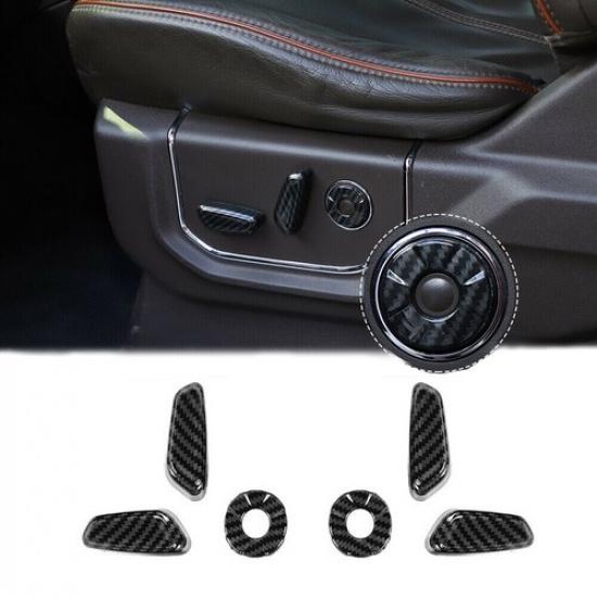 Electric Seat Adjustment Switch Button Cover Trim For Ford F150 15+ Carbon Fiber