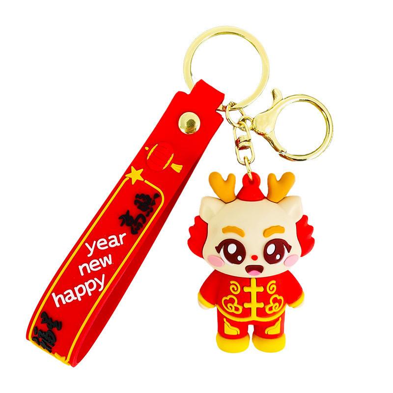 Cute Dragon Keychain New Year Bag Charm Silicone Accessory Ideal For Gifting