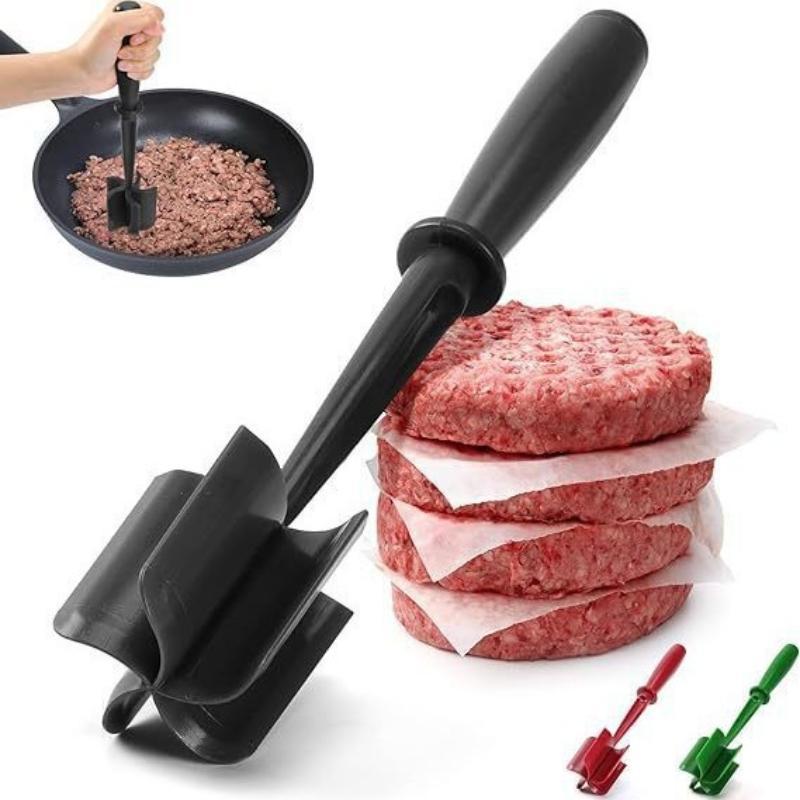 Handheld Meat Chopper Heat Resistant Ergonomic Handle Meat Masher for Ground Beef Hamburger Camping Cooking