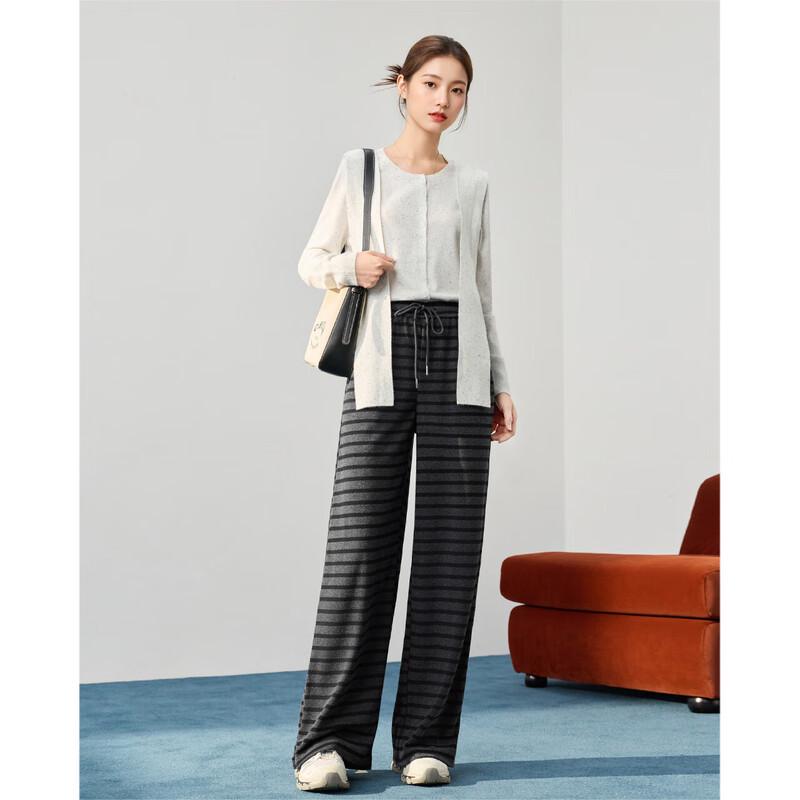 IEF 2025 Autumn Striped Wide-Leg Pants