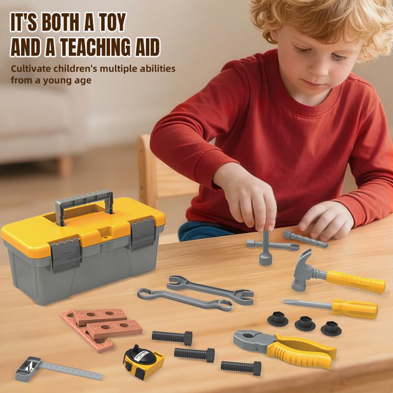 Non-Toxic Kids Toolbox Kit Simulation Repair Tools Diy Toy Drill Plastic Game Learn Engineering Puzzle Educational Toys Gifts For Children