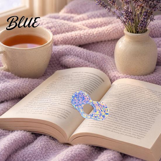 Hands-free Page Holder Shimmer Clip Holder Opener Transparent Thumb Book Reading Accessory Bat Heart Shape Plastic Bookmark for Lovers