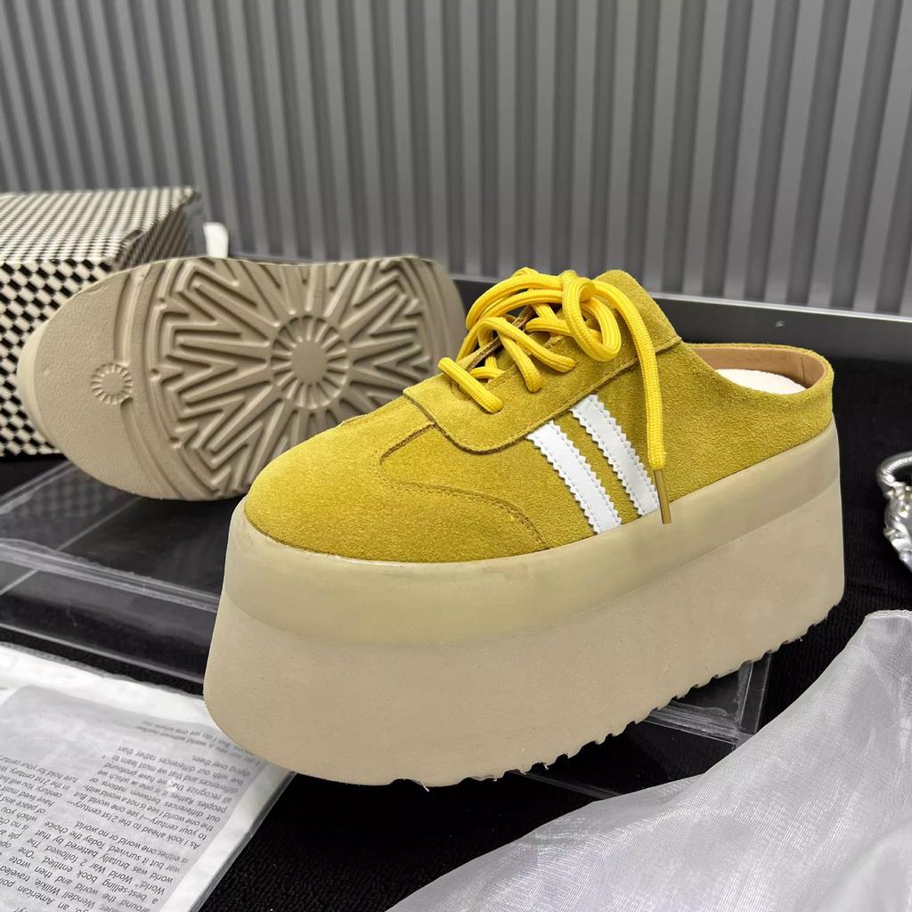 Super Thick-soled Bag Head Slippers, Comfortable and Versatile German Training Shoes, Small Street Photography Fashion Shoes