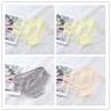 Girls' Sexy Lace Briefs Breathable Underwear with Butterfly Knot Carved Mid Air Waist Knickers Solid Color Women's Triangle Panties