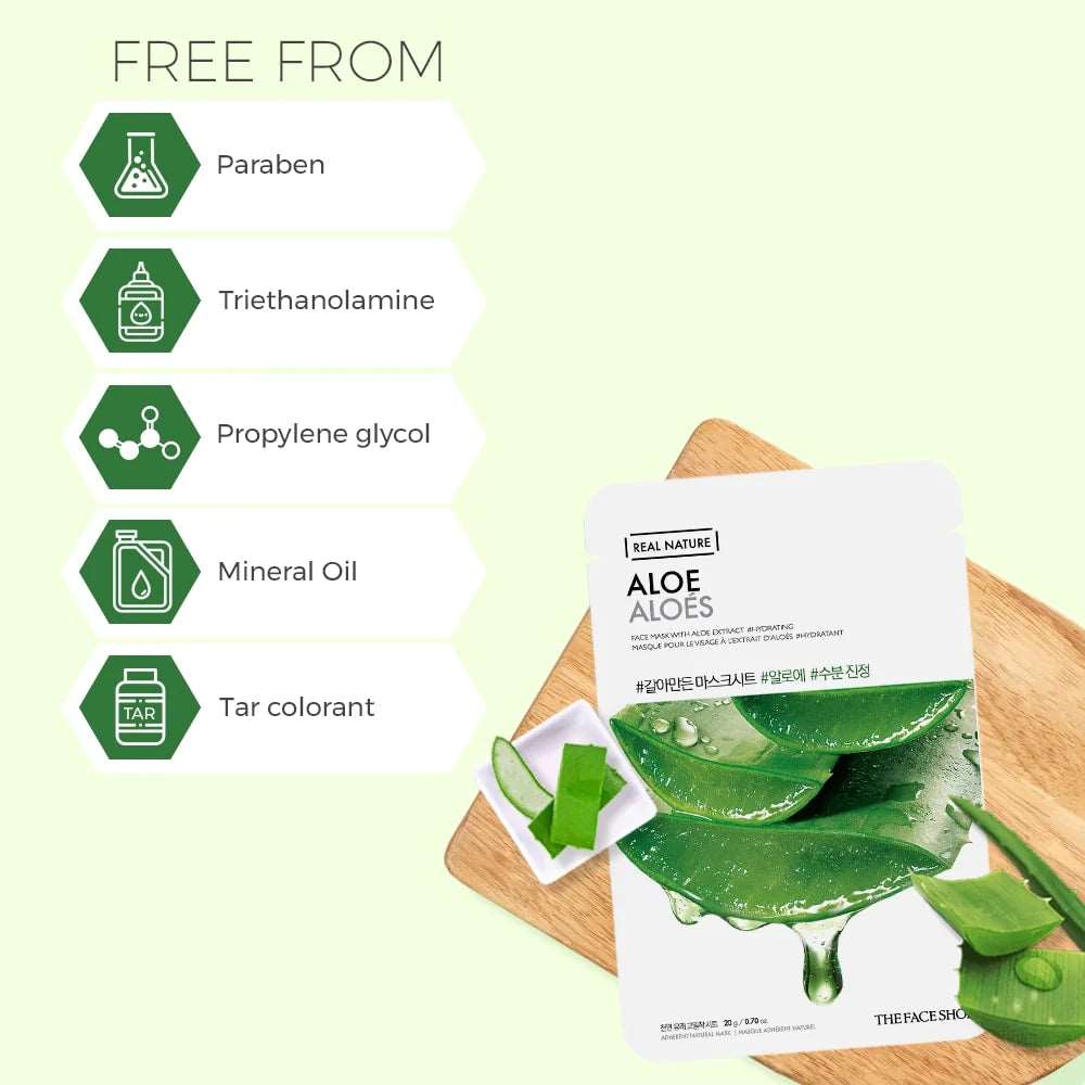 The Face Shop Real Nature Aloe Gesichtsmaske 20g x 10 Stück