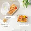 LOCK&LOCK Heat-Resistant Glass Food Storage Container Set, Microwave-Safe Lunch Box, Sealed Bento Box, Meal Container, 750ml*2 + 600 Divider + Bag