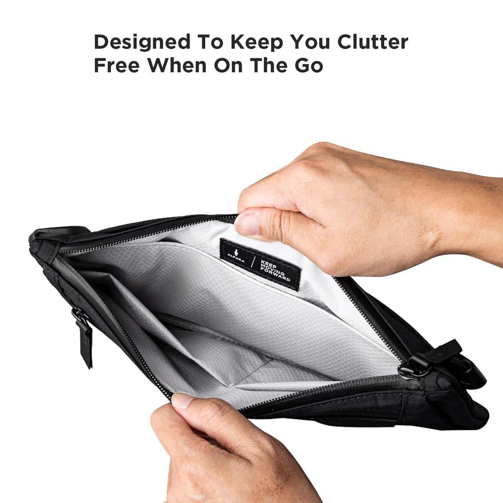 ALPAKA Zip Pouch Pro Minimalist Zipper Wallet Black ID Card Holder Wallet with Zipper Slot - - Men's Multi-Tool