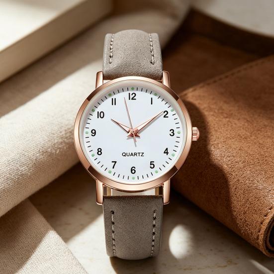 Women Luminous Watch Dainty Analog Quartz Watch Adjustable Leather Strap Wristwatch Fashion Casual Watch for Office Party Dating