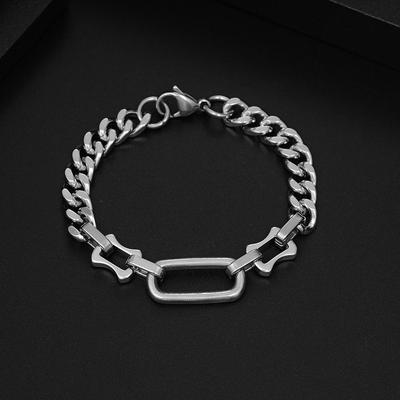 IMI Titanstahl Farbblock OT-Schnallen Armband – Unisex, Schlicht, Modisch, Cooler Stil (YL753)