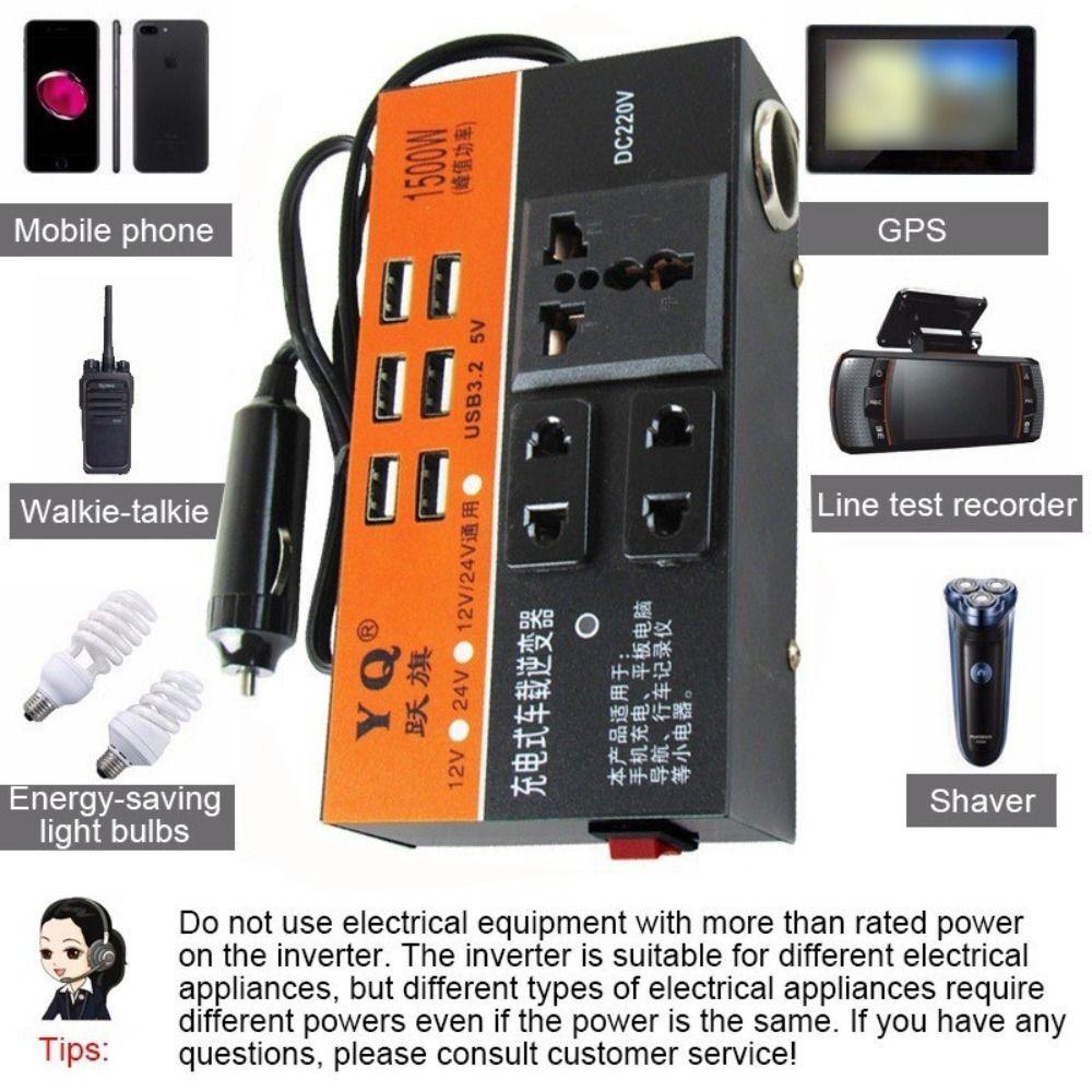 Universal Power Adapter High Power Car Converter Socket Portable Automotive Charger Inverter