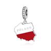 Plata S925 Gran Bretaña España Dominio Brasileño Bandera Nacional Colgante Cuentas de Edificio Ajuste Pulsera Accesorios de Joyería Encanto