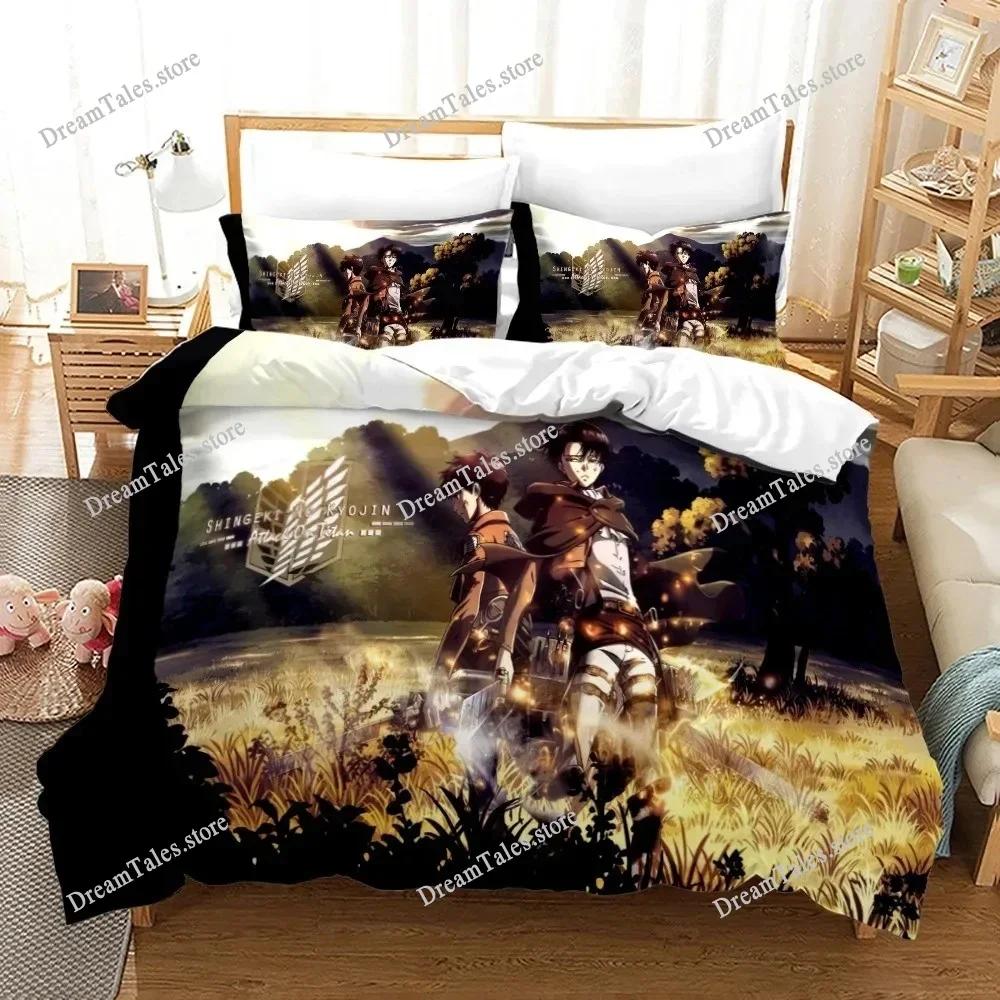 New Attack on Titan Bedding Set Single Twin Full Queen King Size Attack on Titan Bed Set Children Kid Bedroom Duvet Cover Sets96