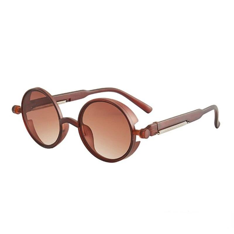 Steampunk-Sonnenbrille für Herren und Damen, klassischer Gothic-Luxusdesigner, hochwertige Retro-Sonnenbrille mit rundem PC-Rahmen