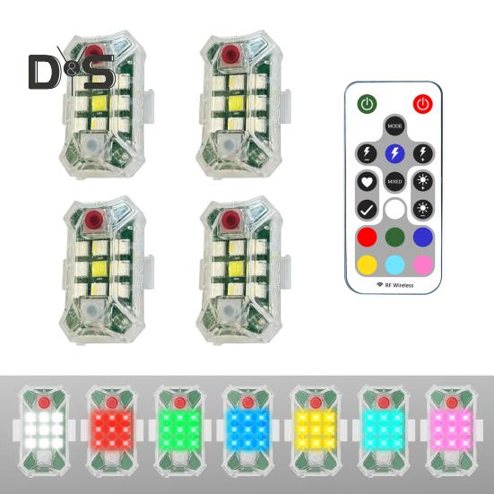 Bezdrátová LED stroboskopická světla s dálkovým ovládáním, vodotěsná dobíjecí 500mAh s vysokým jasem, blikající auto, noční výstražná světla pro auto, motocykl, kolo