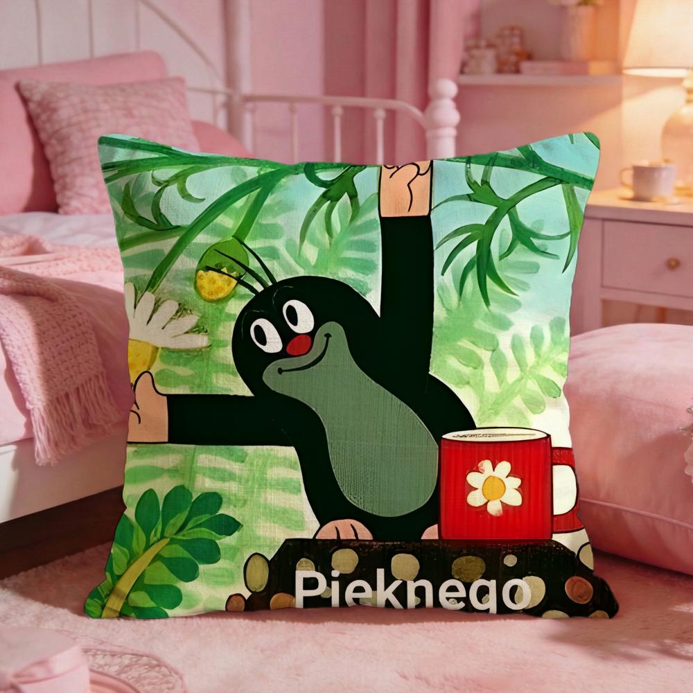 TThe Little MoleS Anime Cushion Cover Premium Comfort Reversible Pillow Cove Two In One Design For Any Room Car Interior