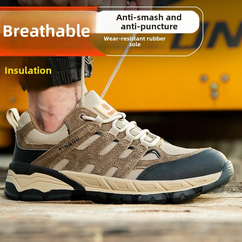 Labor Insurance Shoes for Men, Breathable Lightweight Insulated Shoes, Electricians with Anti-smash, Anti-puncture Wear-resistant Anti-odor Work Shoes