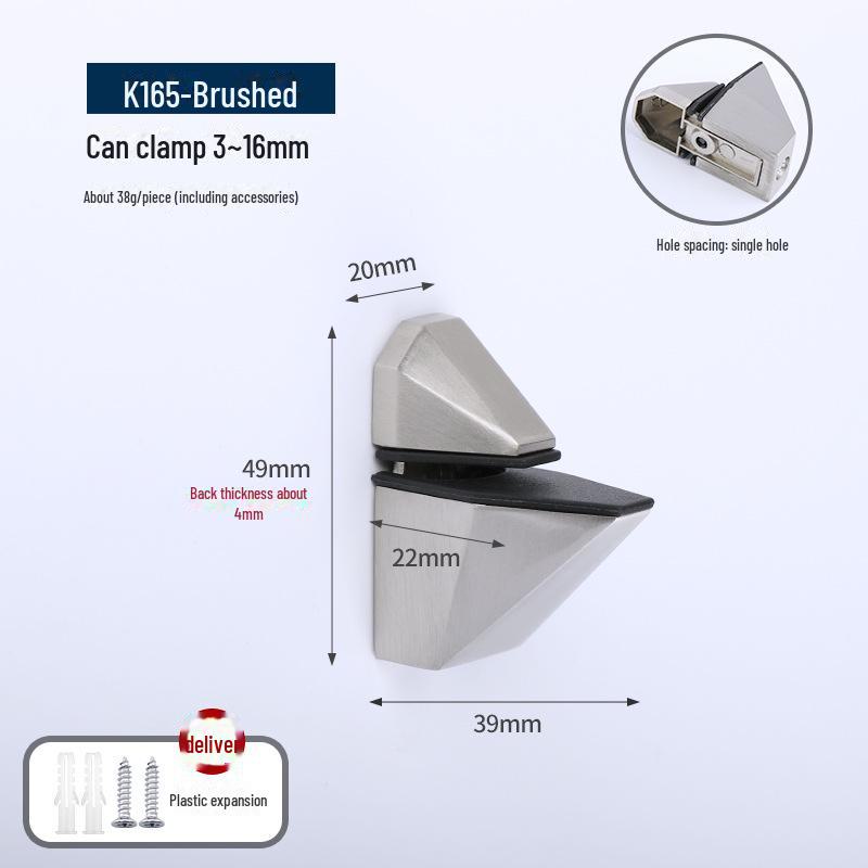 F-shaped Duckbill Glass Clamp for Bathroom/Kitchen 