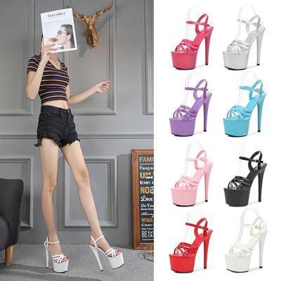 Women's Summer  Sandals  Open Toe Shoes Sexy Black Heels Ultra-High 181 Series 16.5cm Heel 5cm Platform LFD