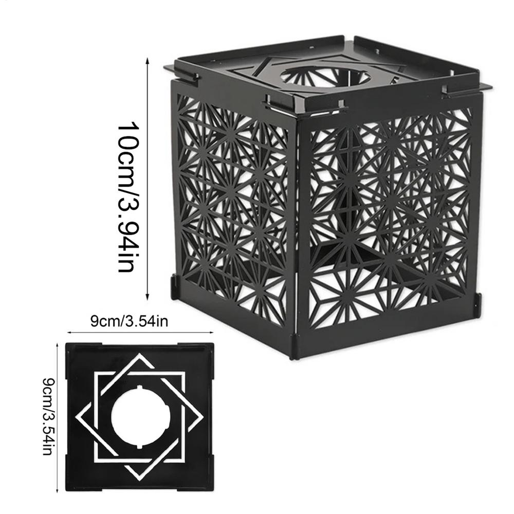 

Iron Hollow Lampshade Iron Hollow Portable Detachable Camping Supplies Tree Shadow Lamp Shade For Camping Porch Lawn Outside чорний