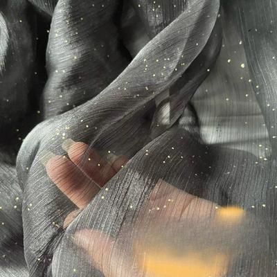 Wide150cm Soft Mesh Shiny Glitter Shiny Mesh Sequin Fabric Gold Silver Sequined Eugene Gauze Long-sleeved Shirt Hanfu Mesh Gauze
