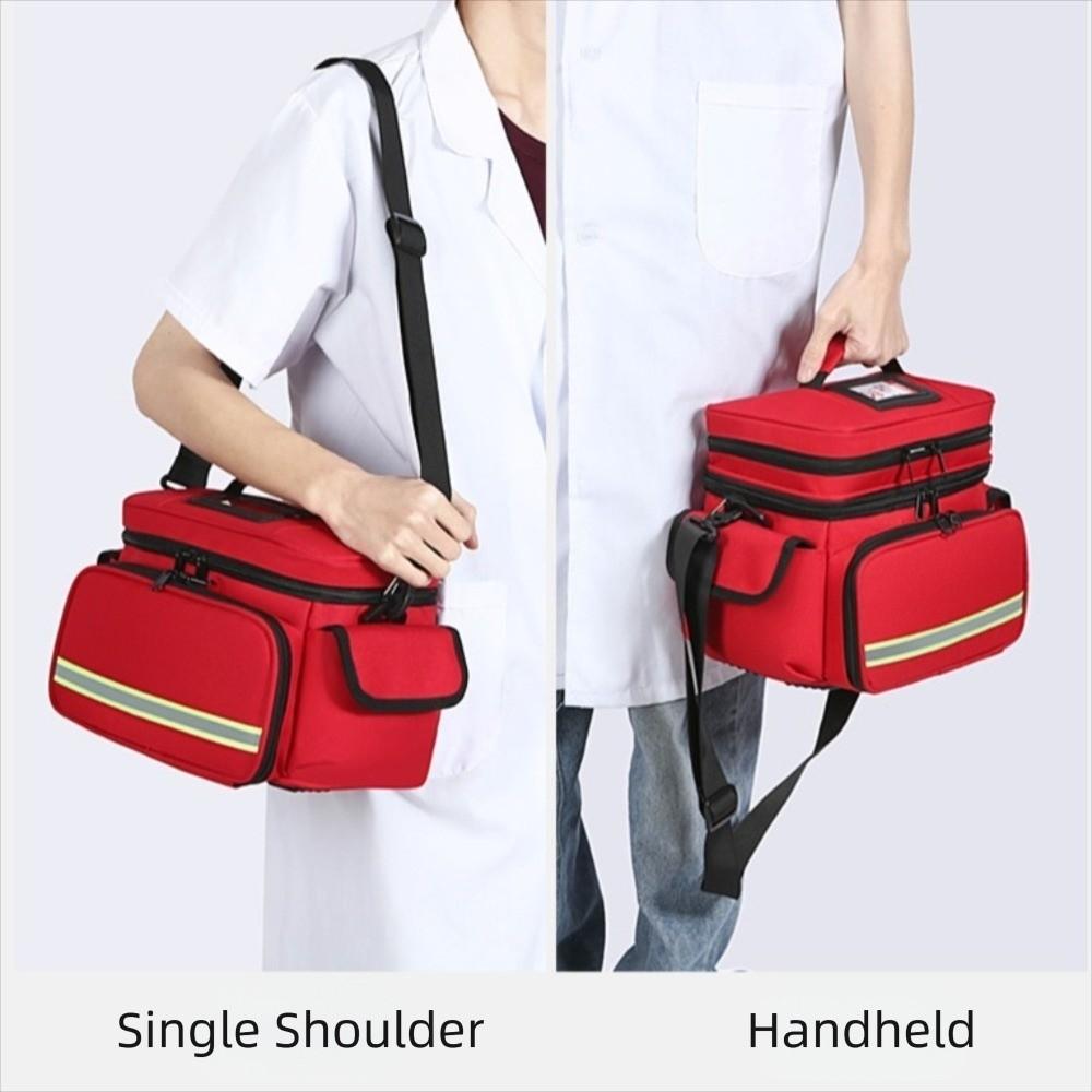 Empty Double Layer Medicine Bag Emergency Rescue First Responder Organizer  Home