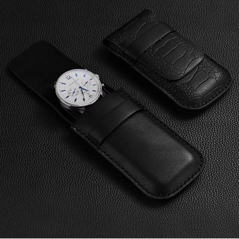 Luxury Fashion Watch Storage Box PU Leather Watch Pouch Portable Travel Watch Bag