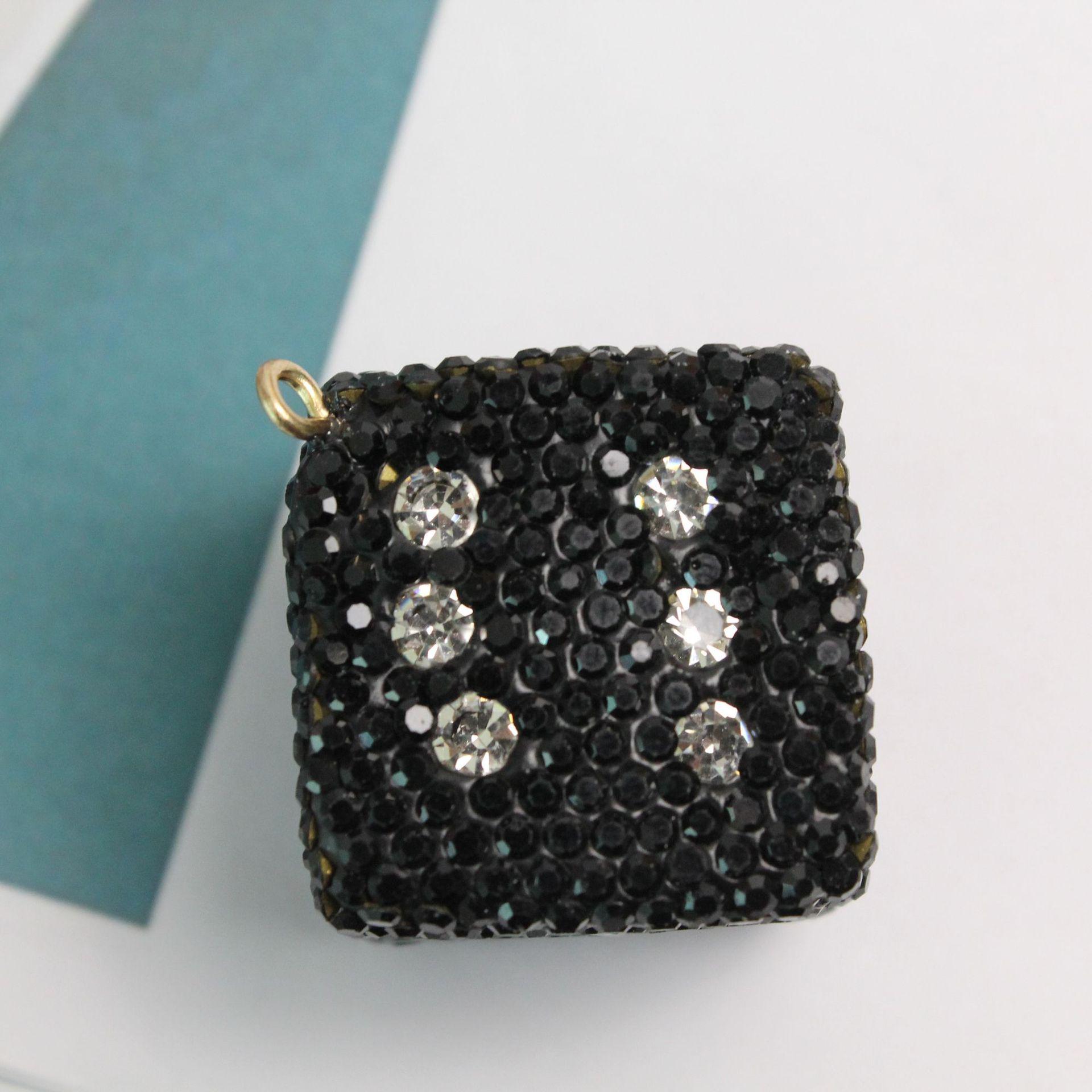 

Creative Rhinestone Clay Sieve DIY Car Hanging Keychain Ornaments чорний