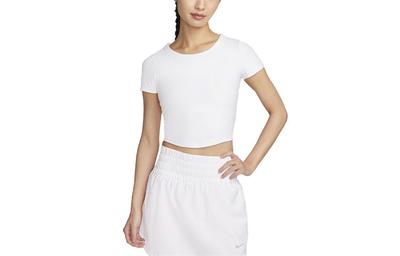 Crop Tops Women's White Crew Neck Moderate FN2805-100