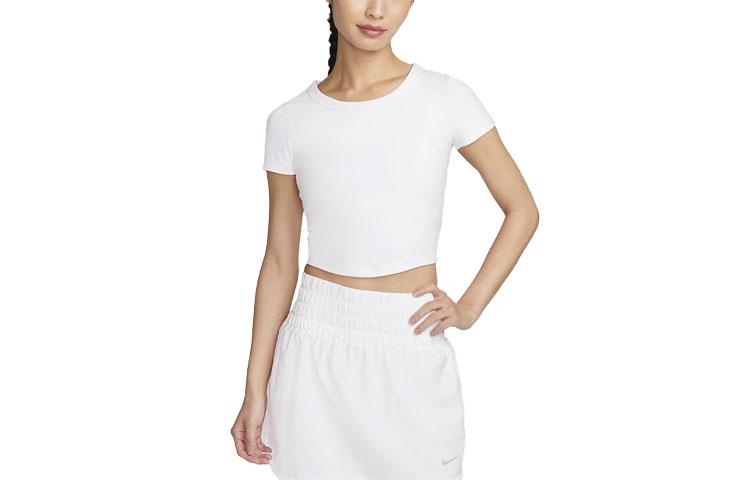 Nike Crop Tops Women s White Crew Neck Moderate FN2805-100 L