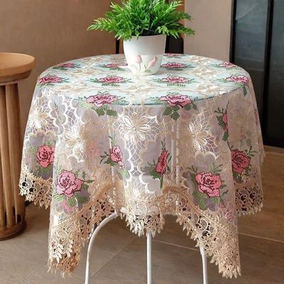 Lace Countryside Embroidery Dining Table Cloth Table Flag Decoration Fabric Tea Table Mat TV Cabinet Chest Cover Cloth