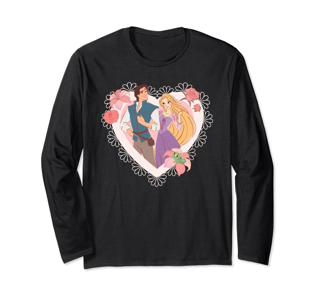 Disney Princess Rapunzel & Flynn Rider Valentine's Day Heart Long Sleeve T-Shirt