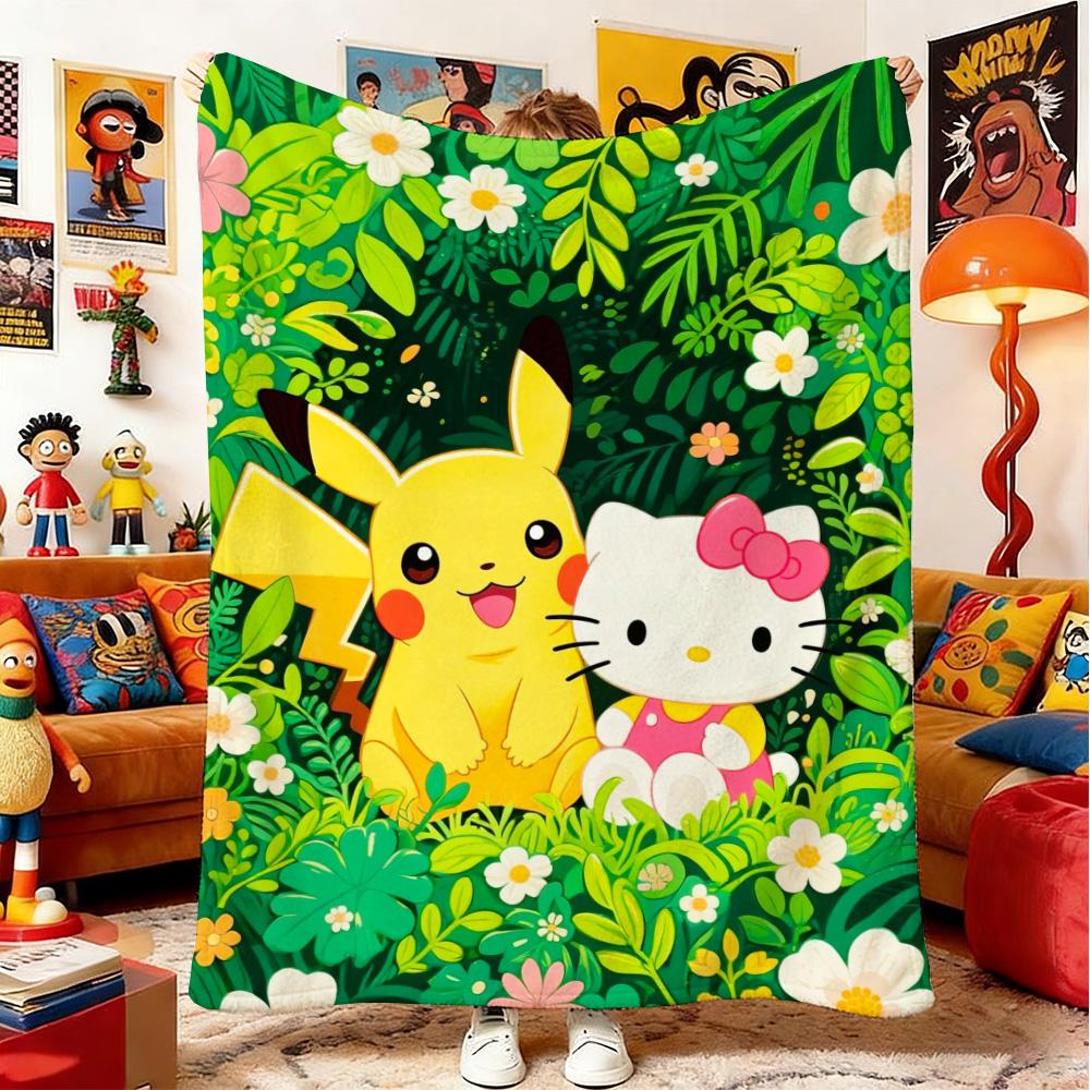 P-Poke-mons Sofa Blanket Fluffy Soft Blankets and Throws Camping Bedspread on the Bed Anime Home Decoration Bedspreads Picnic &