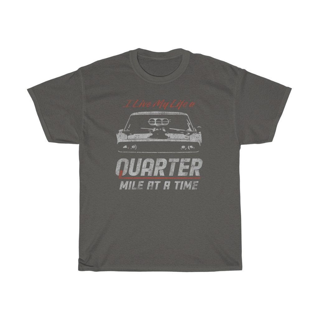 Quarter Mile At A Time Iconic Printed Pattern Unisex Cotton Tshirt Casual Retro Trend Street Style Unisex