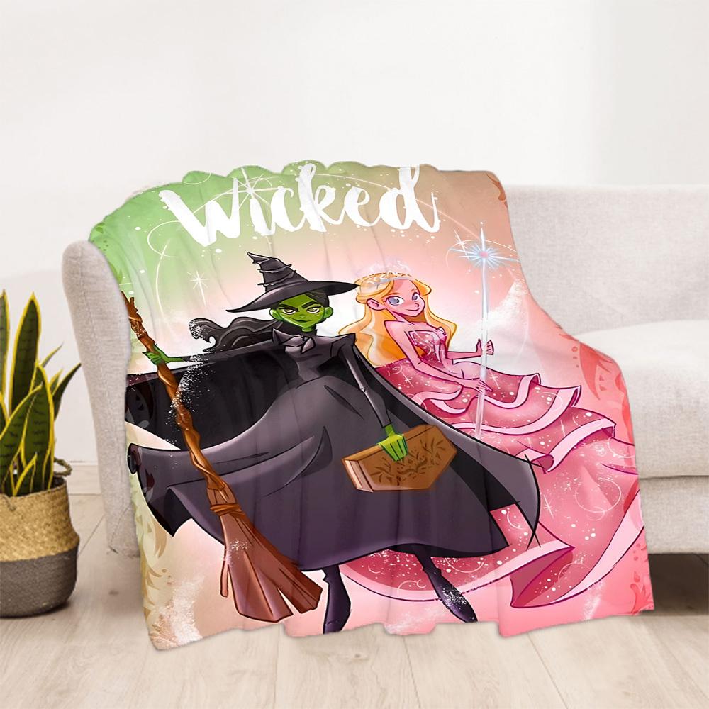 1pc Wicked Outdoor Blanket Lightweight Flannel, Soft & Warm, All-Season Use for Sofa, Outdoor, Camping, Living Room, Office092